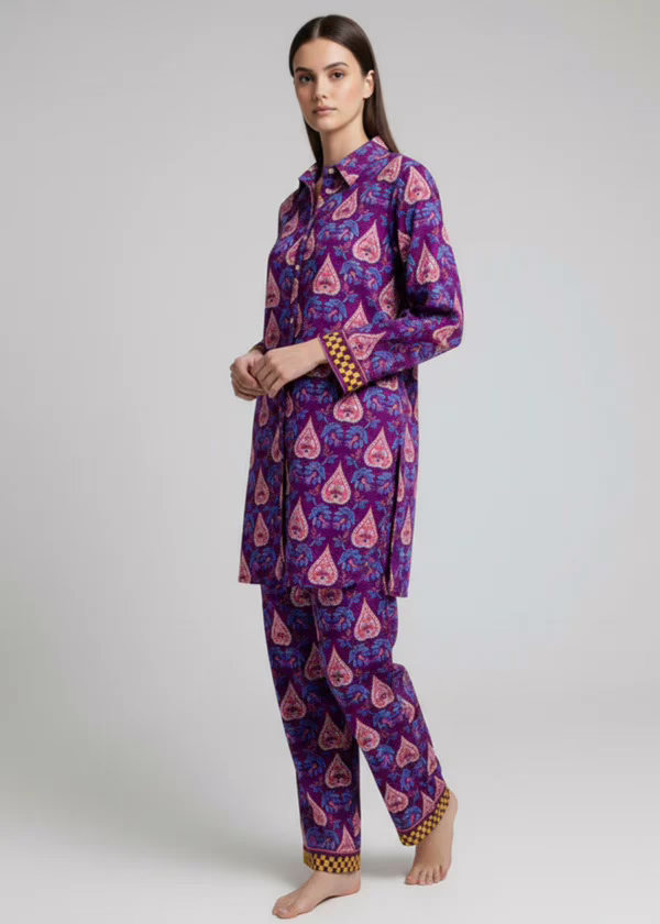 Purple Khaddar Co-ord Set - Image 3