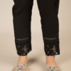 Black Embroidered Cotton Trouser