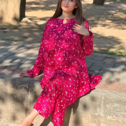 Alternative view of Hot Pink Linen Co-ord Suit