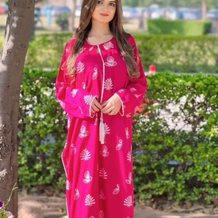 Alternative view of Hot Pink Printed Linen Co-ord Suit