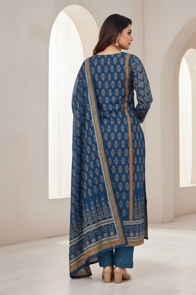 Printed 3 Piece Lawn Salwar Kameez - Image 2