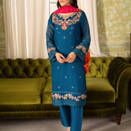 Chiffon Embroidered Chunri Eid Suit