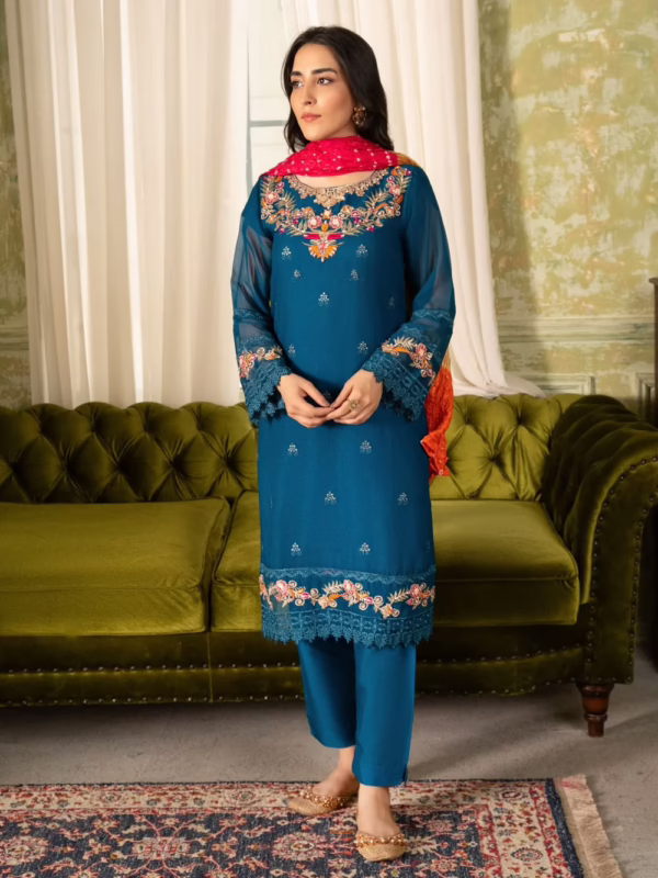 Chiffon Embroidered Chunri Eid Suit
