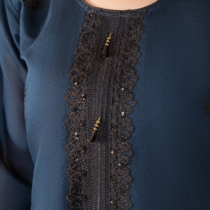 Alternative view of Khaddi Net Embroidered Suit