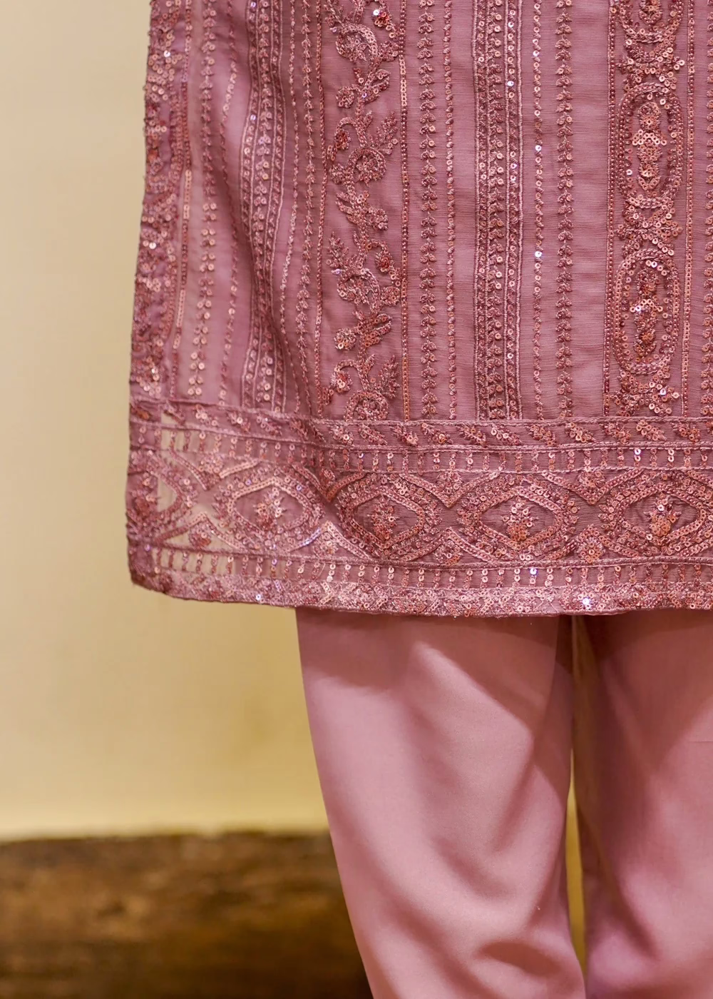 Sequence Embroidered Chiffon Suit - 2 Colours - Image 9