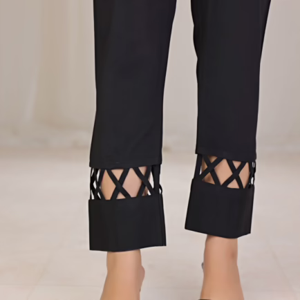 Alternative view of Black Raw Silk Trouser