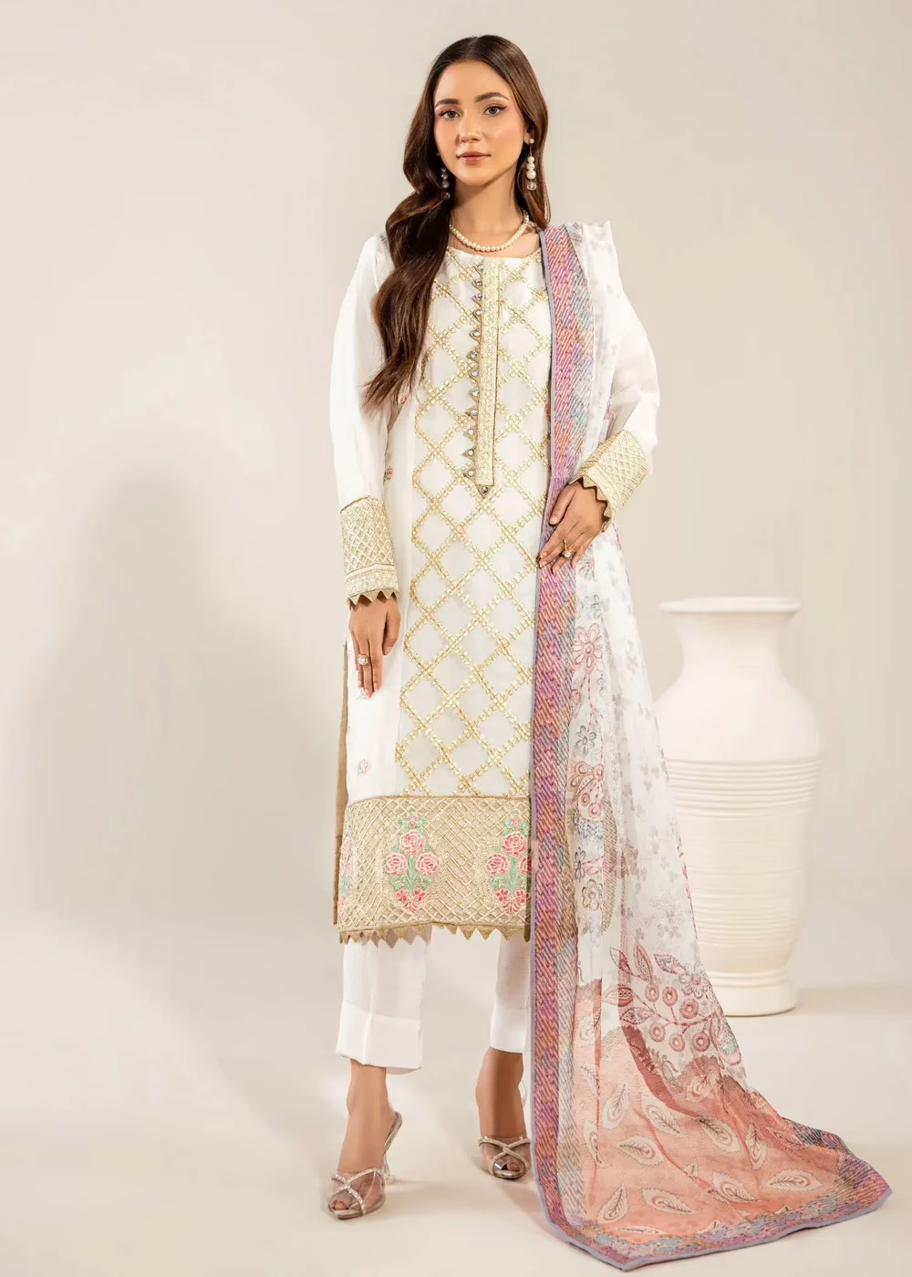 Premium Ivory Grace Organza Suit - Image 7