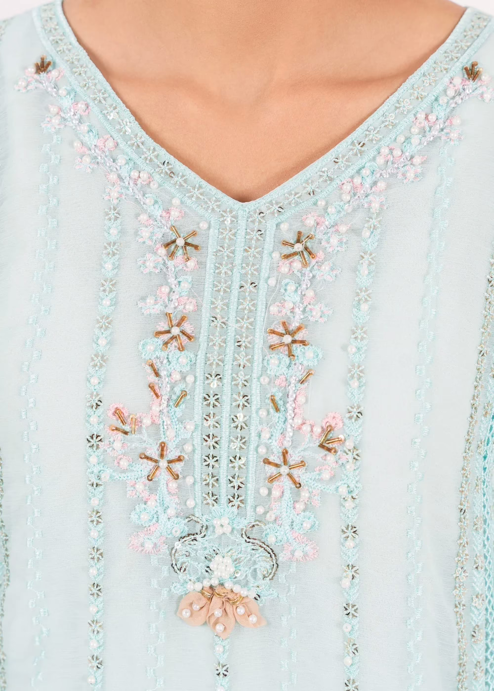 Rubab Embroidered Chiffon Suit - 2 Colours - Image 3