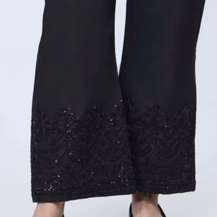 Embroidered Cotton Pallazo Trouser