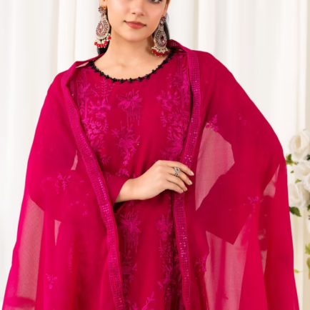 Alternative view of Ready Made Embroidered Chiffon Suit