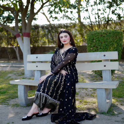 Alternative view of Black Angrakha Embellished Chiffon Outfit