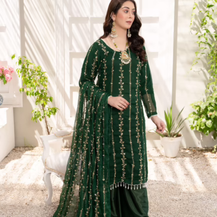 Pearl Embellished Chiffon Gharara Suit - 3 Colours