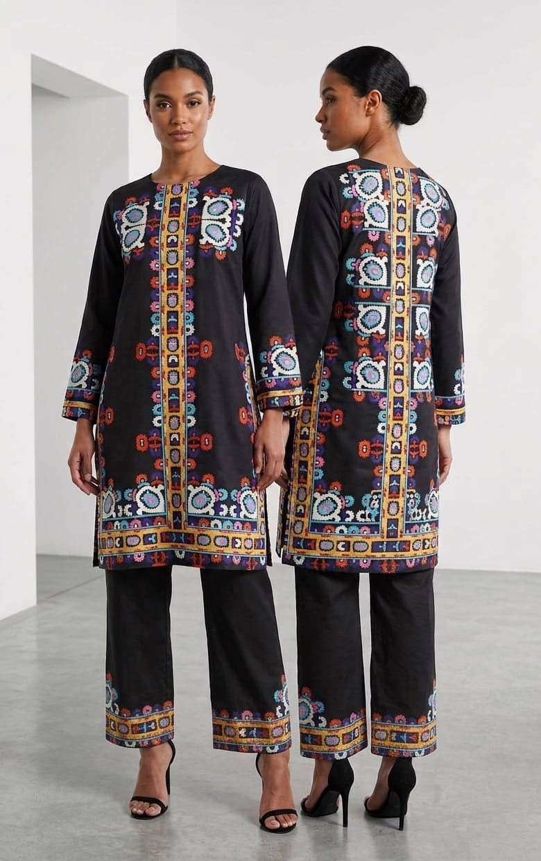 Black Printed Co-ord Set