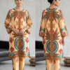 Beige Printed Co-ord Suit